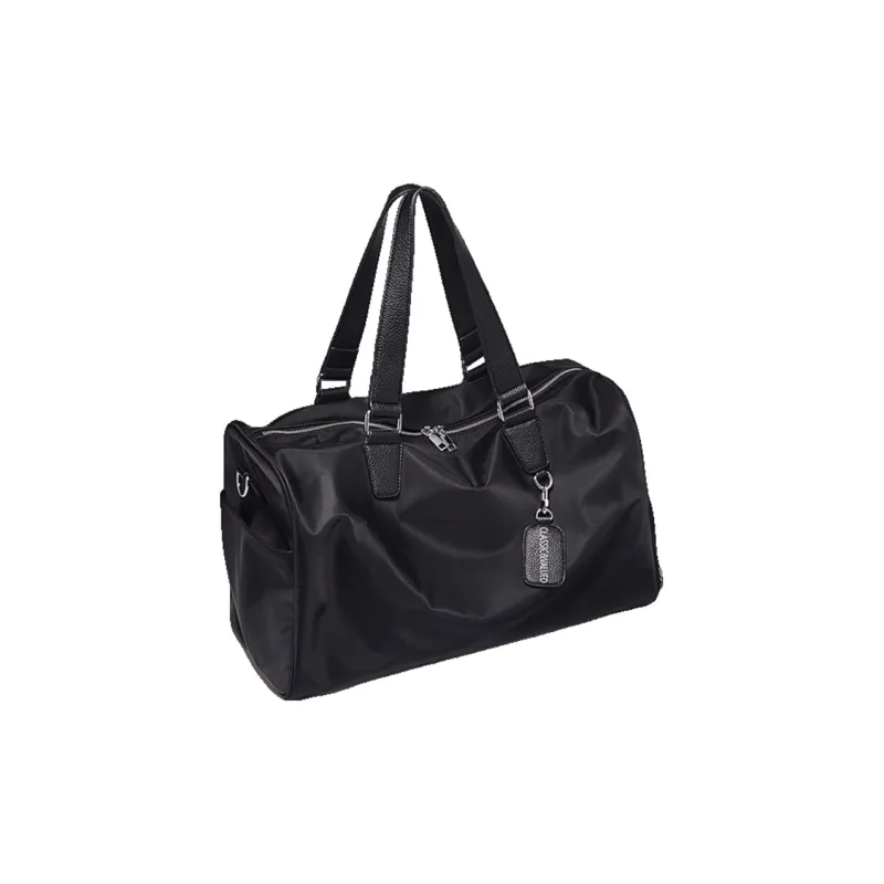 Marino Orlandi Nylon Fabric Shoulder Bag, Crossbody Bag, Handbag, Travel Bag Large Size Unisex Black-2