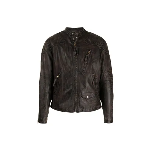 Polo Ralph Lauren Leather Jackets Men Black Brown