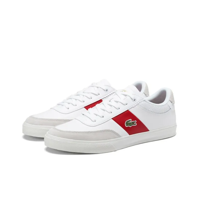 LACOSTE Low Top Skateboard Shoes Men's White-2
