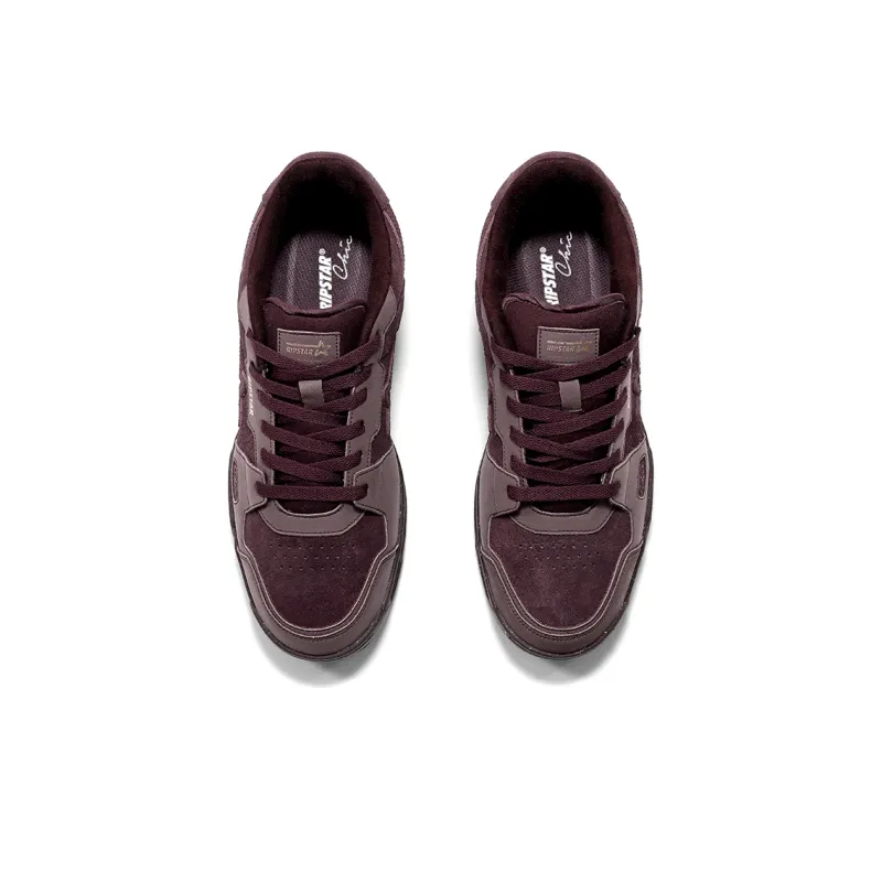 RIPSTAR SKBD Chic Mulled Wine Abrasion Resistant Low Top Skateboard Shoes Unisex Hot Red Wine-4