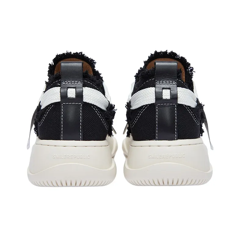 SMILEREPUBLIC Low Top Canvas Shoes Unisex Black-4