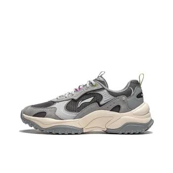 LiNing Churu Anti Slip Wear Resistant Low Top Casual Shoes Men's Moon Plate Gray