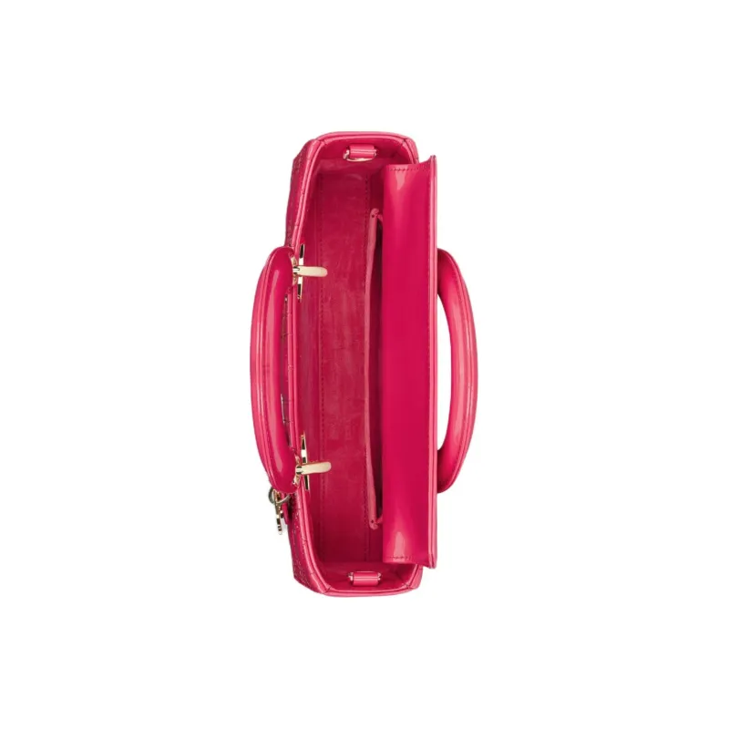 DIOR Lady D-JOY Patent Leather Cowhide Dior Bag Shoulder Bag Crossbody Bag Handbag Small Size Women's Purple Pink-3