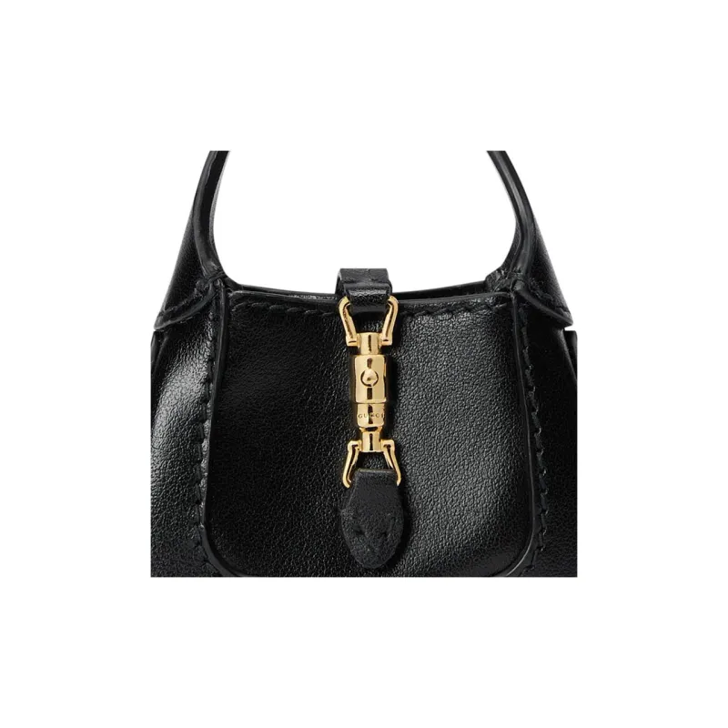 GUCCI Jackie 1961 Leather Keychain Charm Bag Accessory Women's Black-4