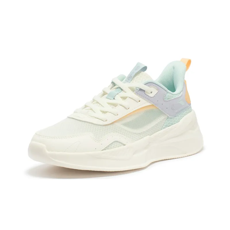 361° Light And Comfortable Shock Absorbers With Slip Resistant Features Low Top Casual Shoes Women's White-1
