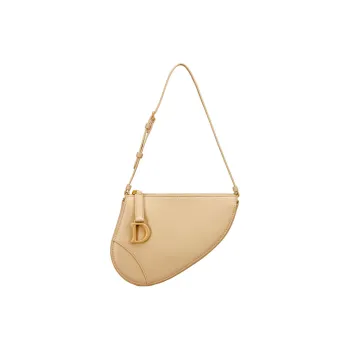 DIOR Sheepskin Clutch Bag Over The Shoulder Women's Light Yellow