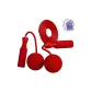 China Red Jump Rope 6.5cm Large Ball Style+2.8m Long Cord with Storage Bag Included
