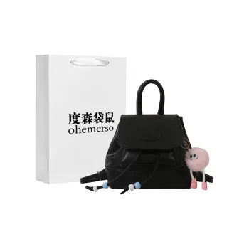 Dusen Kangaroo PU Handbag, Shoulder Bag, Backpack Regular Women's Black/Silver/Pink/Brown