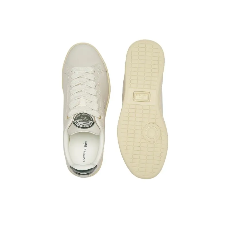 LACOSTE Low Top Skateboard Shoes Women's Ecru Light Yellow-3
