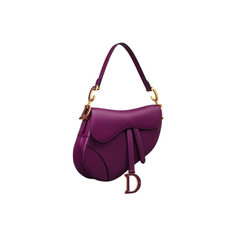 DIOR Calfskin Saddle Bag Shoulder Bag Crossbody Bag Handbag Women's Mulberry Purple-1