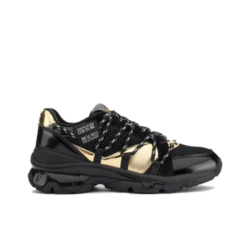 VERSACE JEANS COUTURE Low Top Casual Shoes Men's Black Gold-1