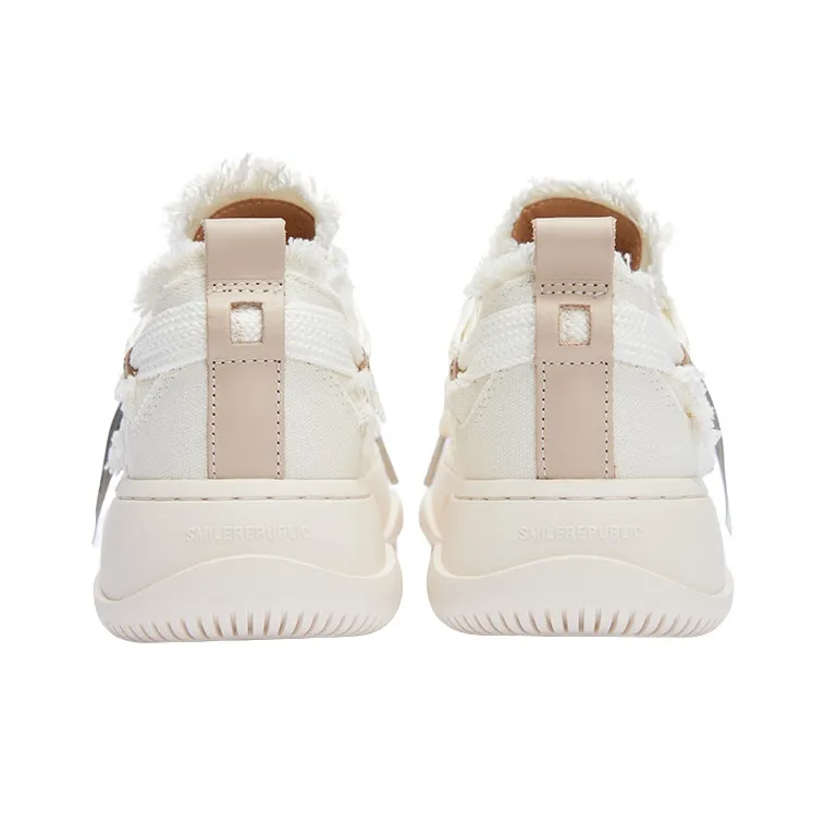 SMILEREPUBLIC Anti-Slip And Wear-Resistant Lightweight Height Increasing Low-Top Canvas Shoes Unisex Original White-4