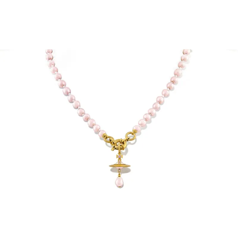 Vivienne Westwood Baroque Pearl Necklaces Unisex Gold-0