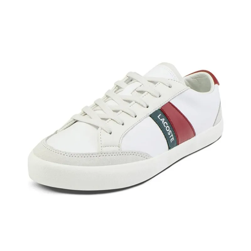 LACOSTE Low Top Skateboard Shoes Women's Gray White-1