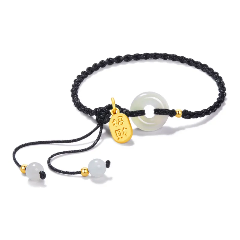 North Cain Alloy Hetian Jade Bracelets Unisex Pale Greenish White Jade-1