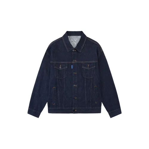 NAVIGARE Denim Jacket Men Marine Blue