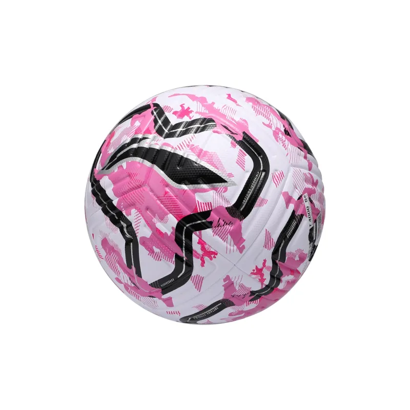 LiNing Size 5 Soccer TPU Machine Stitched Soccer Ball Unisex Rose Red-8