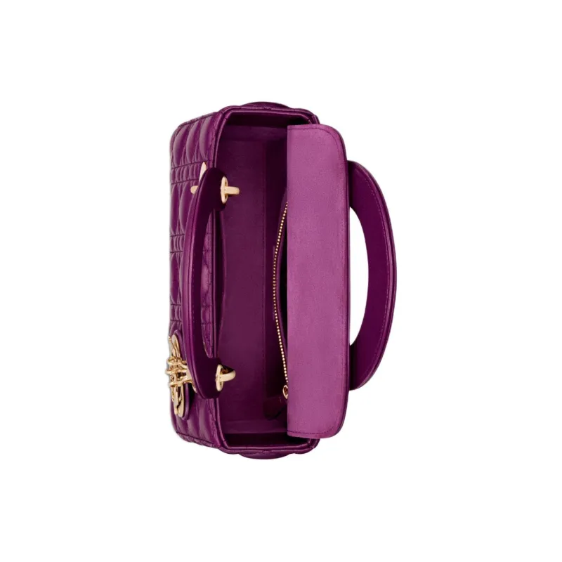 DIOR Lady Dior Sheepskin Lady Dior Bag, Shoulder Bag, Crossbody Bag, Handbag Trumpets Women's Mulberry Purple-3