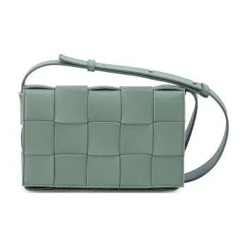 Bottega Veneta CASSETTE Lambskin Shoulder Bag Women's Green