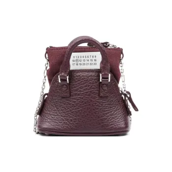 Maison Margiela Cow Leather Crossbody One Shoulder Handbag Women's Burgundy