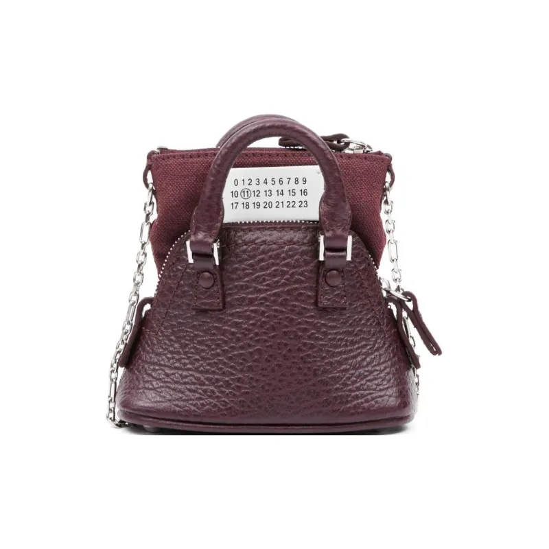 Maison Margiela Cow Leather Crossbody One Shoulder Handbag Women's Burgundy-0