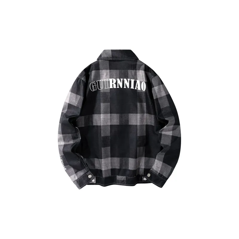 K bird Jackets Unisex Black Plaid-3