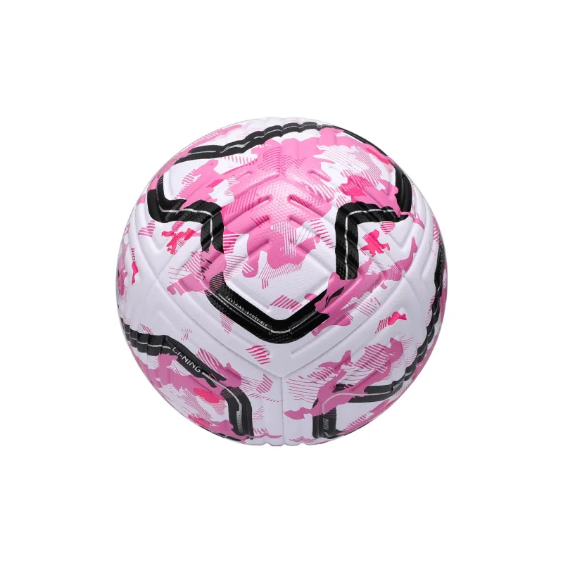 LiNing Size 5 Soccer TPU Machine Stitched Soccer Ball Unisex Rose Red-16