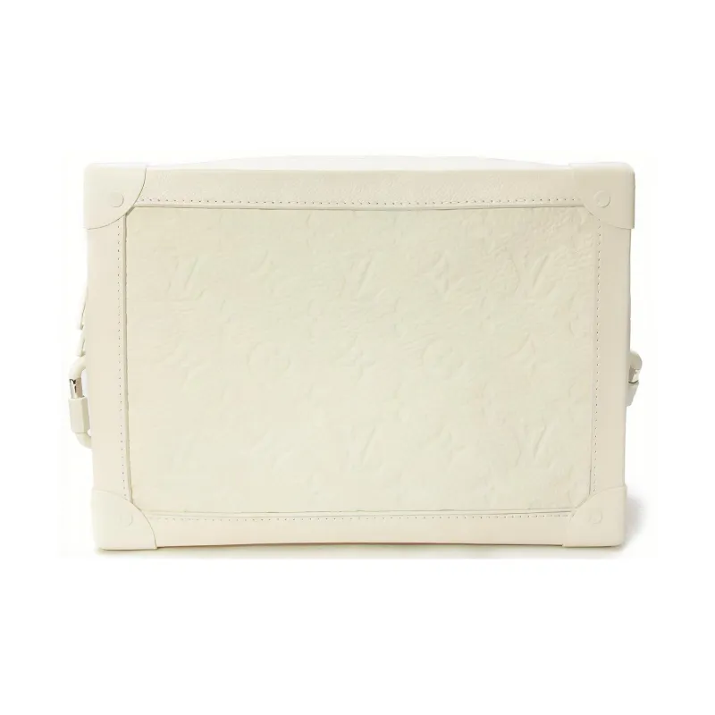 LOUIS VUITTON SOFT TRUNK Little Bull Leather Box Bag Messenger Bag Handheld Shoulder Bag Crossbody Bag Men's White-2