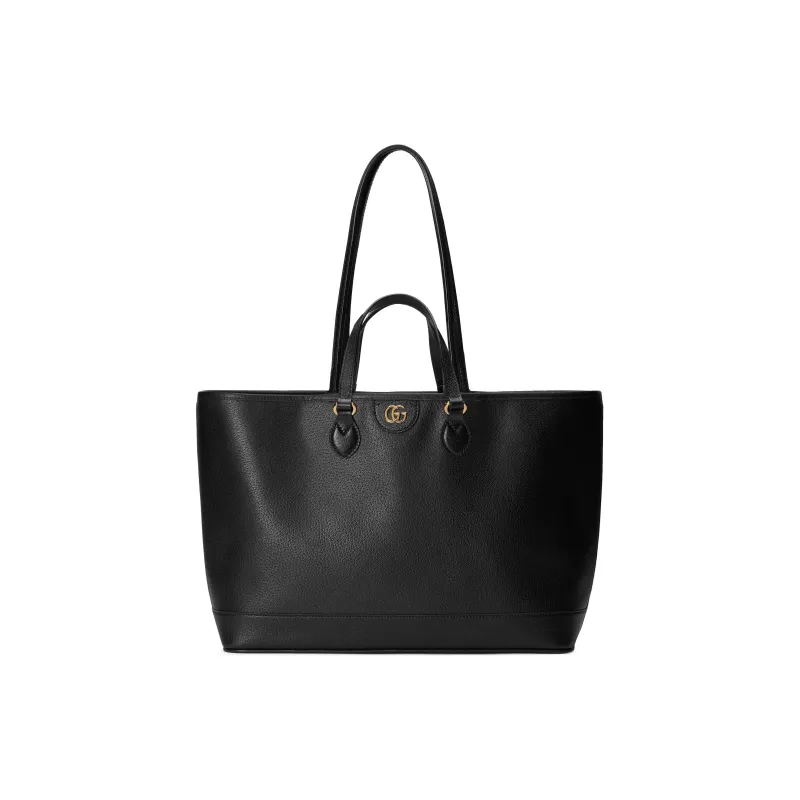 GUCCI Ophidia Leather Tote Bag Shopping Bag Shoulder Bag Handbag Medium Size Women's Black-0
