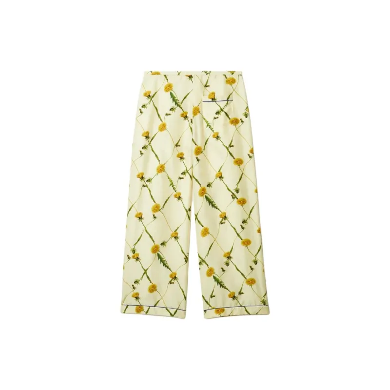 Burberry Dandelion print Silk satin Trousers-1