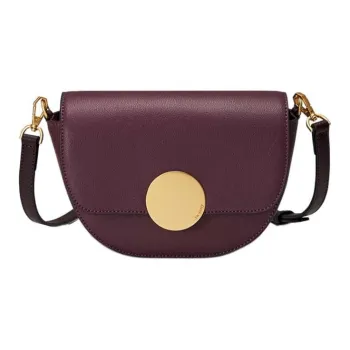 ORYANY Leather Saddle Bag Shoulder Bag Crossbody Bag Women's Eggplant Color