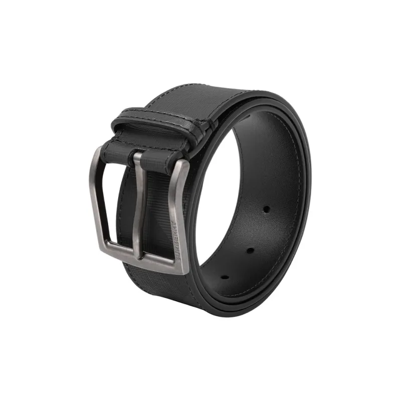 Burberry Classic Plaid With Leather Belts Men's Black Width  4cm-2