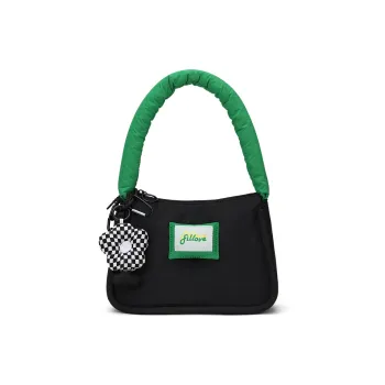 Fillove Fabric Shoulder Bag Women's Black+Green