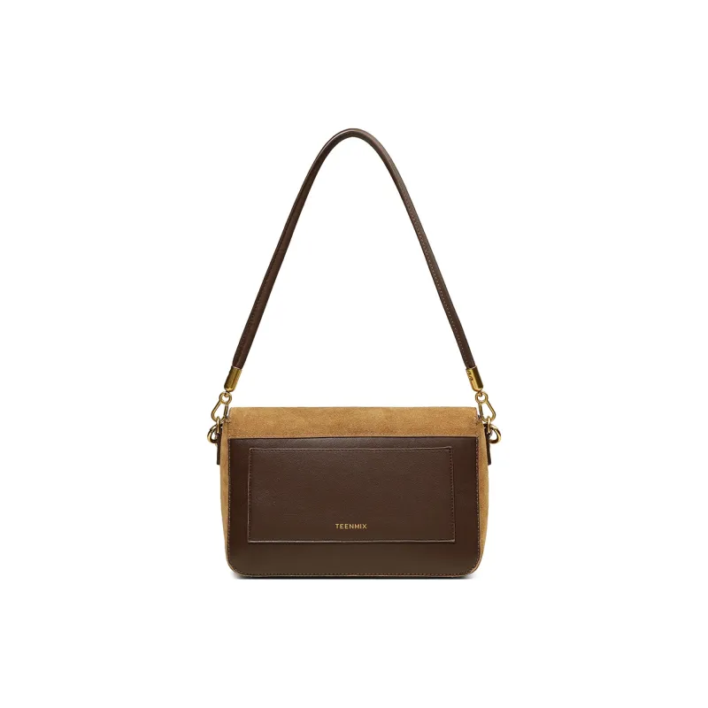 Teenmix Cow Leather Messenger Bag, Shoulder Bag, Crossbody Bag Medium Size Women's Black/Red Brown/Khaki-4