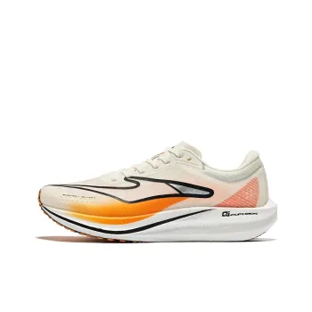 Erke Polar Wind 2.0 Cushioning Rebound Low Top Running Shoes Men's Microcrystalline White Athletic Orange