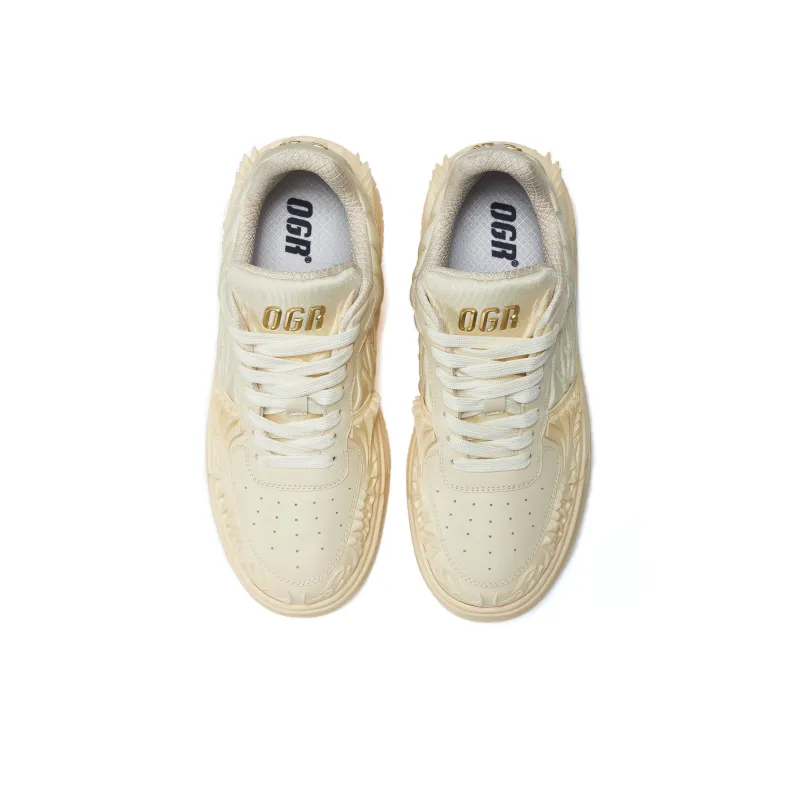 OGR Dragon Scales Model Low-Top Skateboard Shoes Unisex Jade Apricot Gold-3
