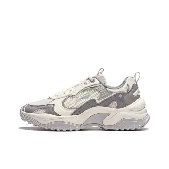 LiNing Churu Anti Slip Wear Resistant Low Top Casual Shoes Women's Beige Gray
