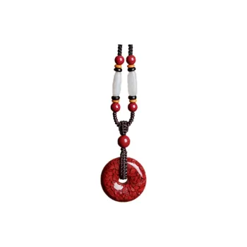 FMC Reconstructed Cinnabar Jade Necklaces Unisex