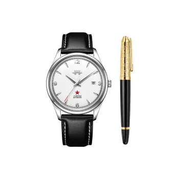 Beijing Hero Automatic Mechanical Movement Leather Watch Bands Watch Men's Watches Silver Dial
