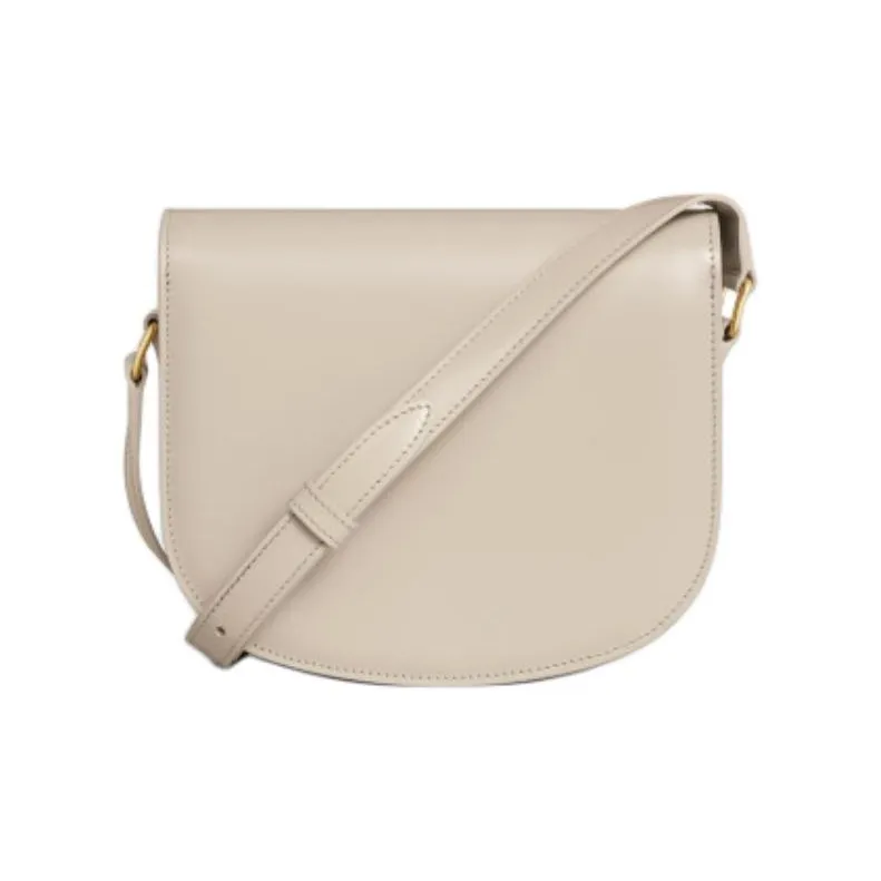 CELINE Besace Cow Leather Portable Crossbody Bag Shoulder Bag Women's Light Stone Color-2