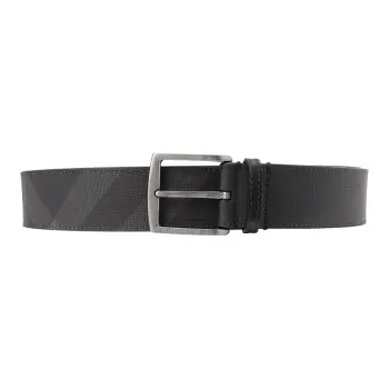 Burberry Classic Plaid With Leather Leather Leather Belts Men's Black Width  4cm
