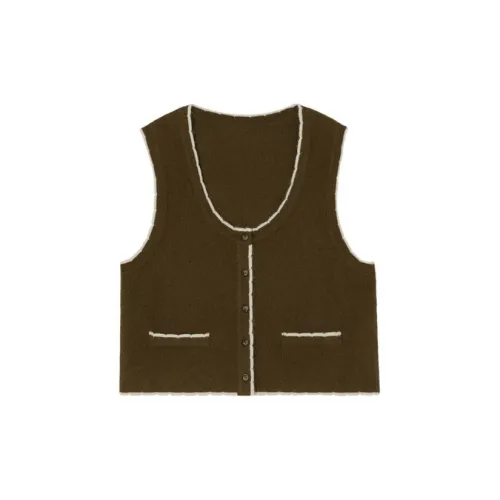 Pit Tank Tops Women's Dark Brown