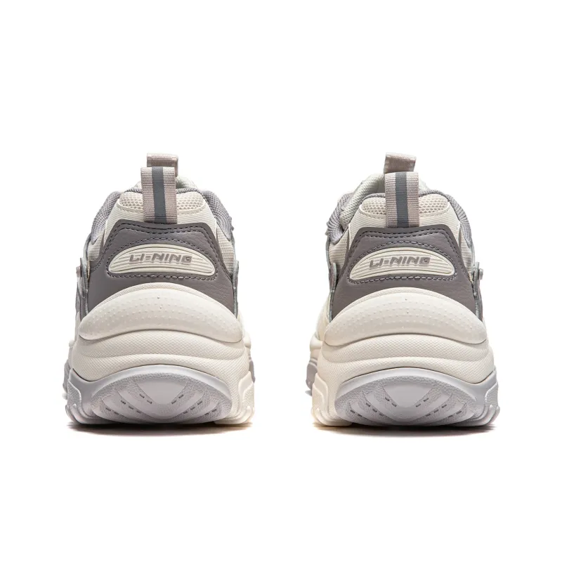 LiNing Churu Anti Slip Wear Resistant Low Top Casual Shoes Women's Beige Gray-5