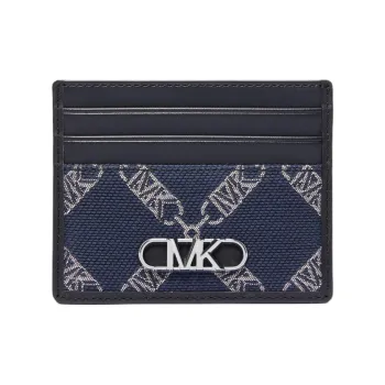 MICHAEL KORS Hudson Fabric+Artificial Leather Card Holder Men's Marine Blue