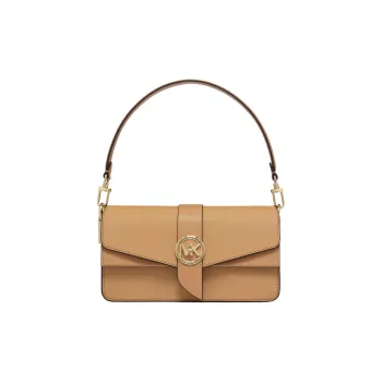 MICHAEL KORS Greenwich Split Cow Leather Handbag, Shoulder Bag Women's Peanut