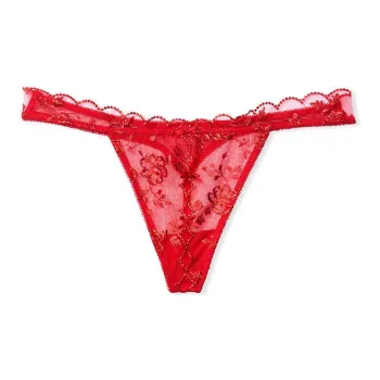 VICTORIA'S SECRET Underpants Women's 1 Pack Red Floral Print