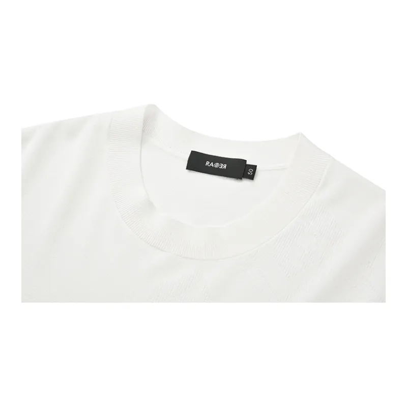 RARE Short Sleeved Sweater Men's White-3
