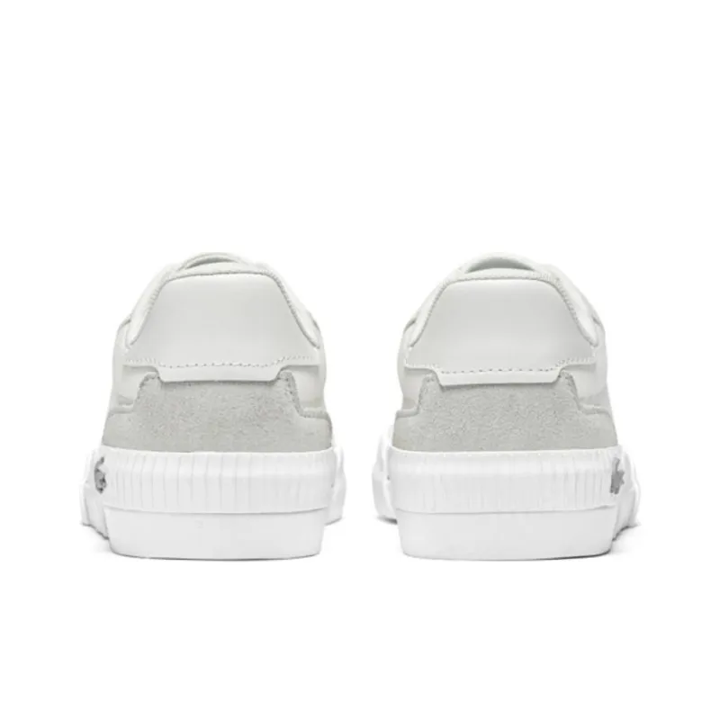 LACOSTE Low Top Skateboard Shoes Women's White Gray-2