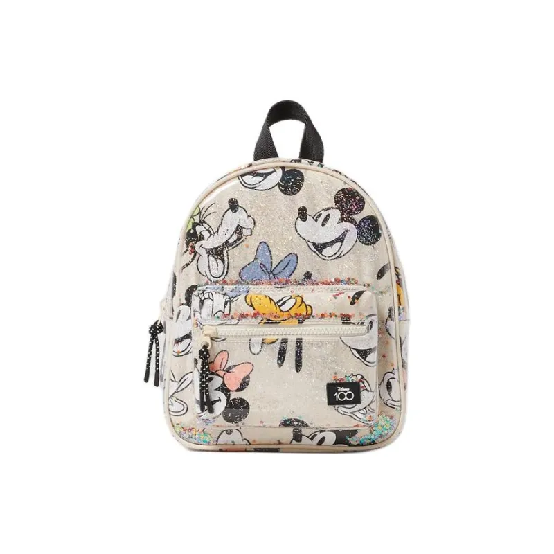 ZARA Disney/Disney Collaboration Polyurethane Backpack Mini Women's Light Beige Yellow-0