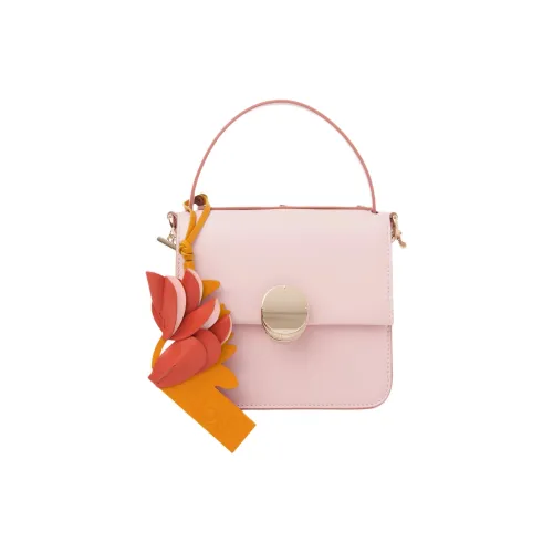 Chloe Penelope Series Smooth Finish Calfskin Shoulder Bag Crossbody Bag Handbag Small Size Women's Light Pink Red